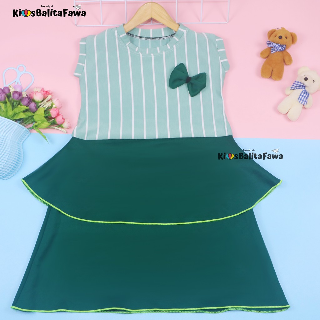 Dress Viona Kensi uk 5-6 Tahun / Baju Anak Perempuan Lengan Kutung Murah Dres Cewek Import Blouse