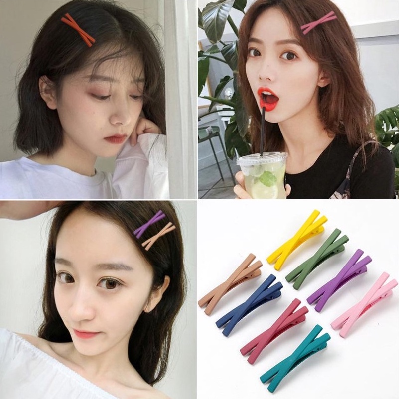 BAJ Jepit Rambut / Jepitan Rambut Gaya Korea Matte Warna Warni /Jepitan Model Silang / Korean Hairclip - IR057