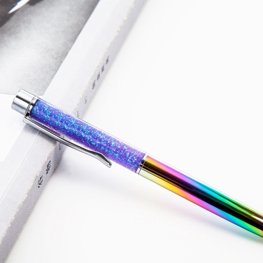 Creatively Luxury Ball-point Flow Oil Crystal Gold Foil Metal Copper Colorful Gold Color Pen