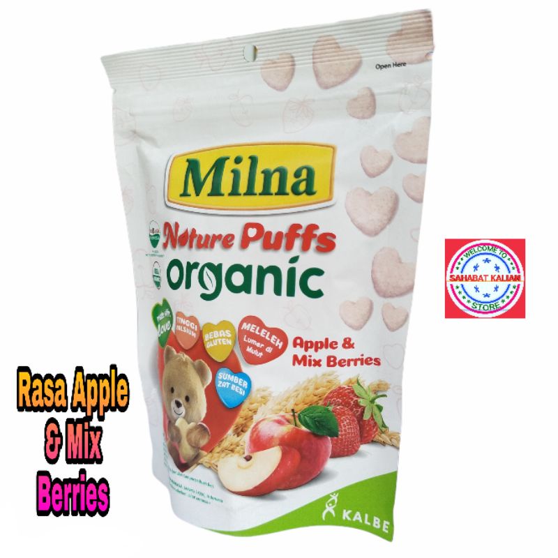 MILNA NATURE PUFF ORGANIC APPLE &amp; MIX BERRIES 15GR PER 1 PCS