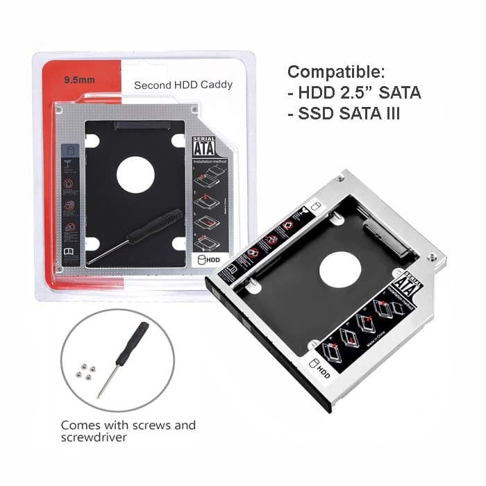 Caddy HDD / SSD 9,5mm Slim SATA Aluminium