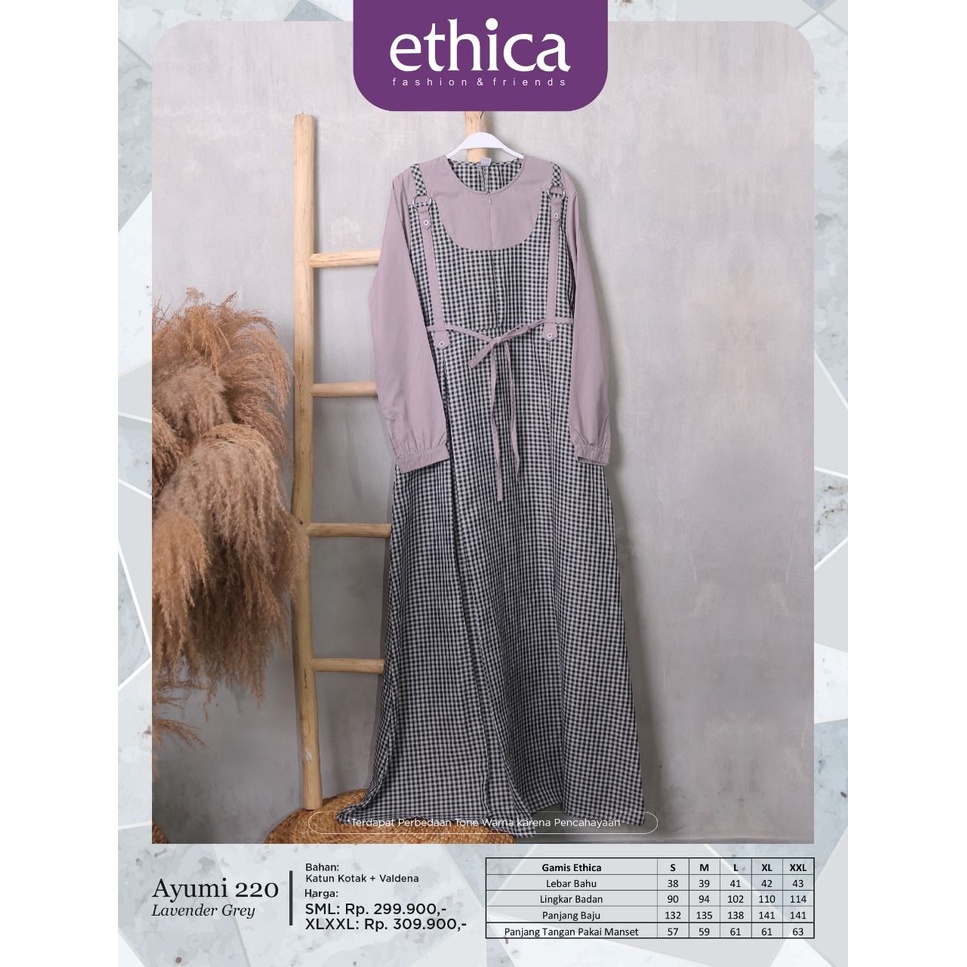 GAMIS TERBARU 2021 ETHICA AYUMI 220 LAVENDER GREY