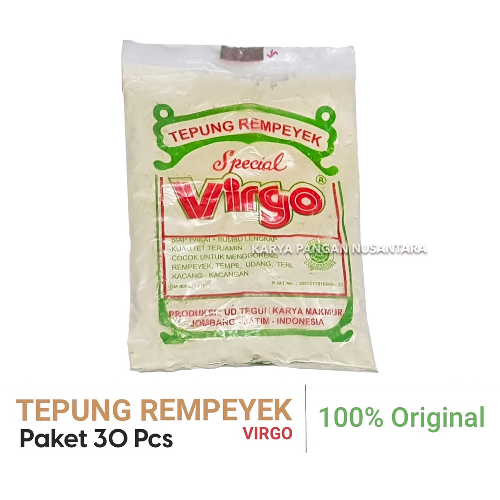 

TEPUNG REMPEYEK VIRGO / TEPUNG PEYEK TEPUNG BUMBU VIRGO PAKET 30 PCS