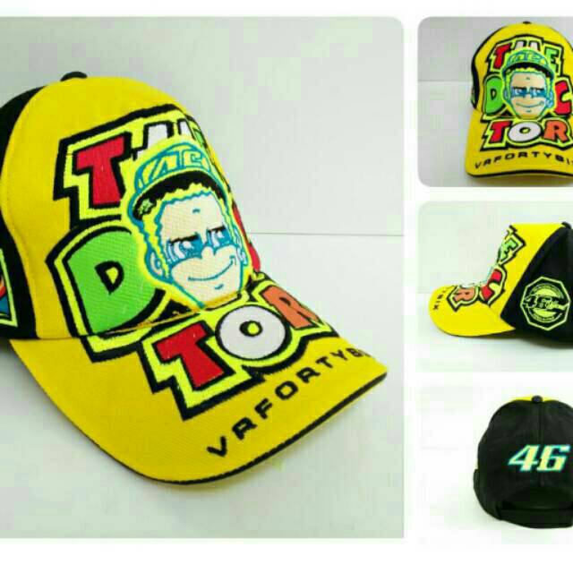 Topi Distro MOTOGP Rossi VR 46 The DOCTOR Hitam kuning