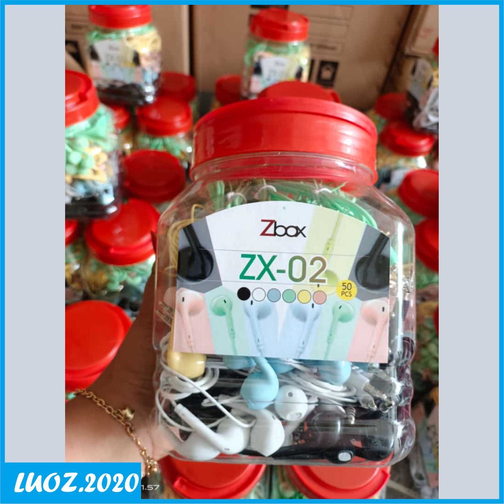 HEADSET EARPHONE HF TOPLES ZBOX ZX-02 / TOPLES 50 PCS + MIC UNTUK TELEPON SUPER BASS