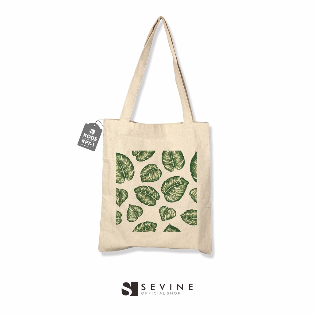 Sevine Totebag Kanvas Wanita Fashion Tas Tote Bag Laptop Motif Tropical- KPT1