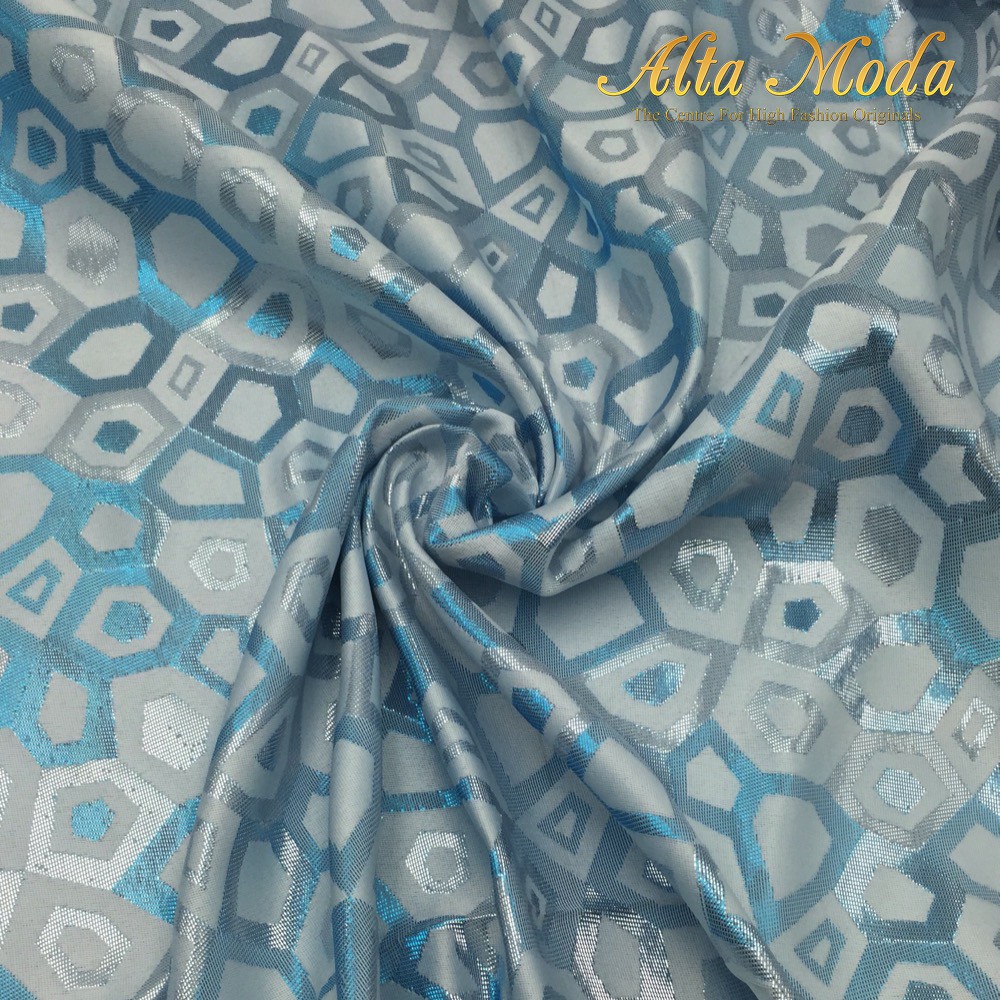 

Alta Moda Kain Jacquard Lurex Motif Crystal - Biru Silver (1M)