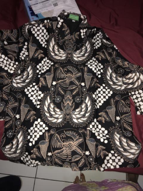 Batik Solo Gurdo Kawung Mocca Kemeja Pria Katun Halus Sragenan Full Furing