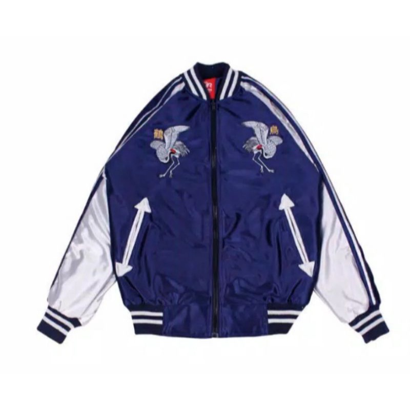 Jaket Sukajan Tsurutori Biru Navy / Sukajan Murah Original / Sukajan Pria Japan