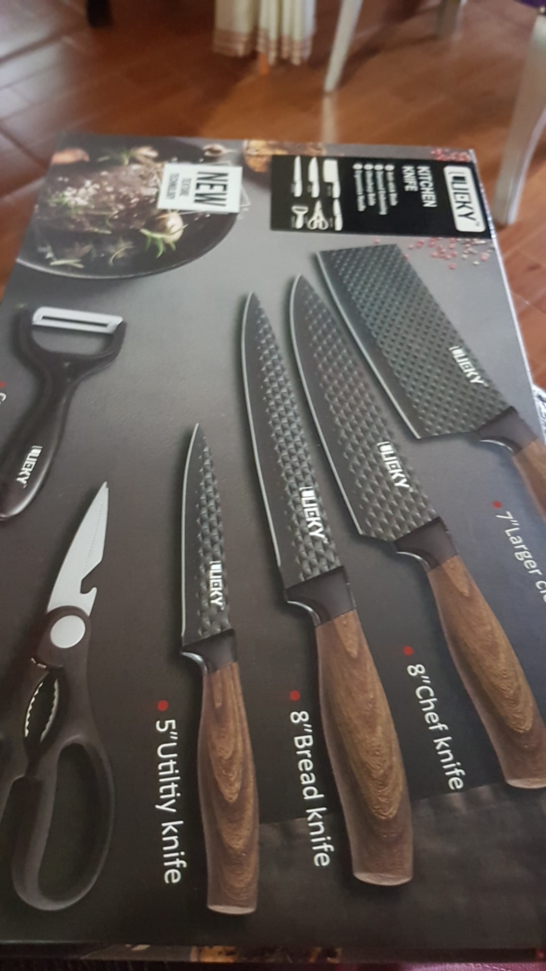 Set Pisau 6pcs Marbel Anti Karat Dengan Box / Gift