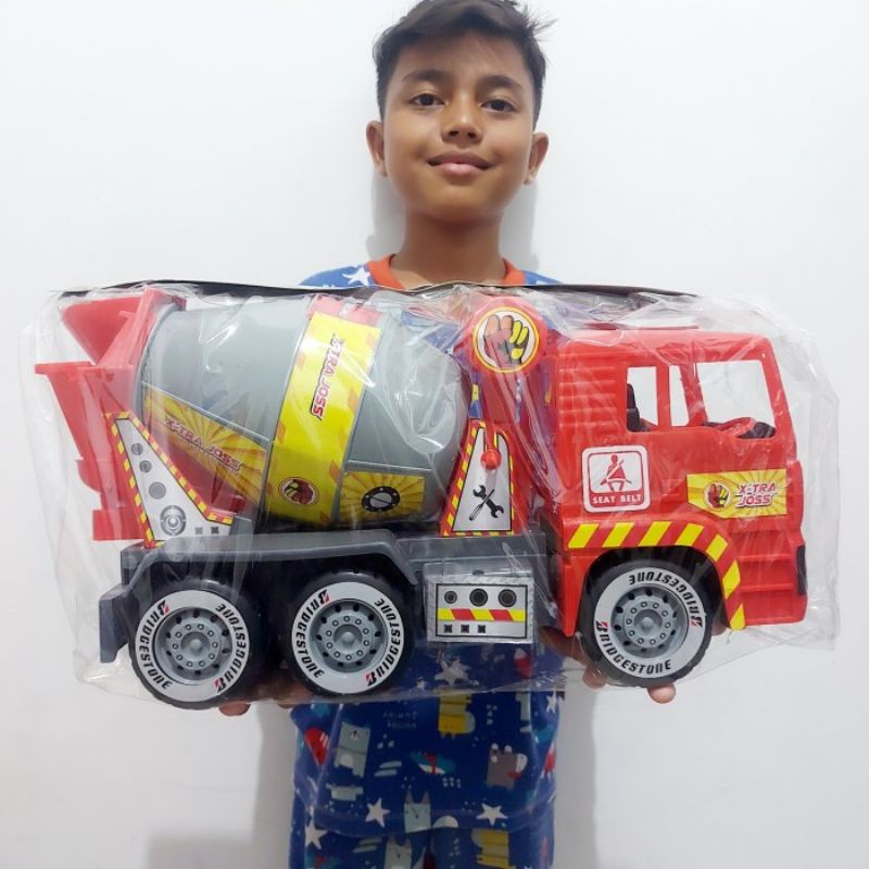 Mainan Truk Molen Jumbo Kgp - Mobil Mixer Truck Konstruksi Besar Anak Laki Cowok