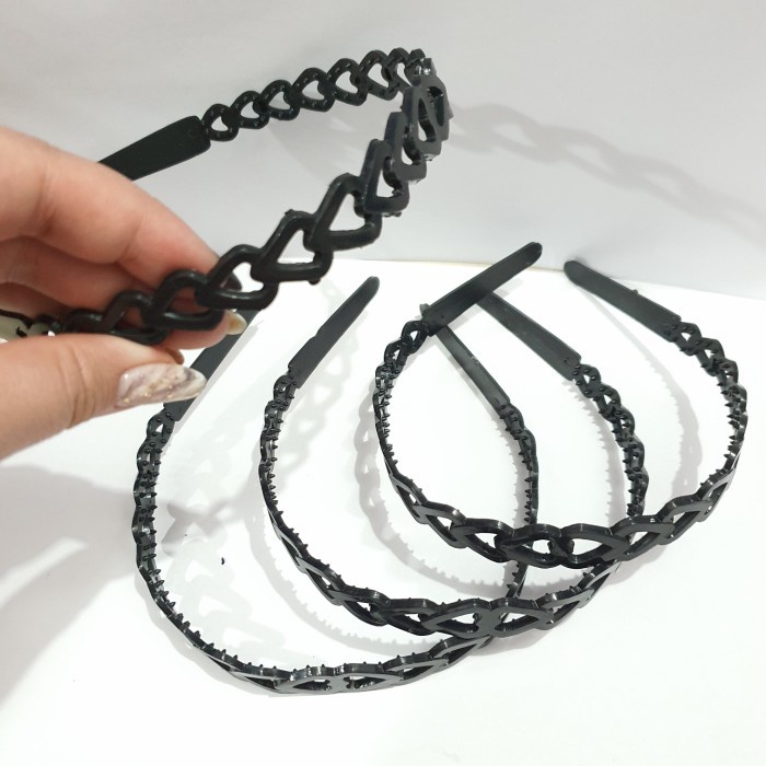 1 Pcs (BP01) Bando Sirkam Plastik Hitam MOTIF HATI Import Termurah