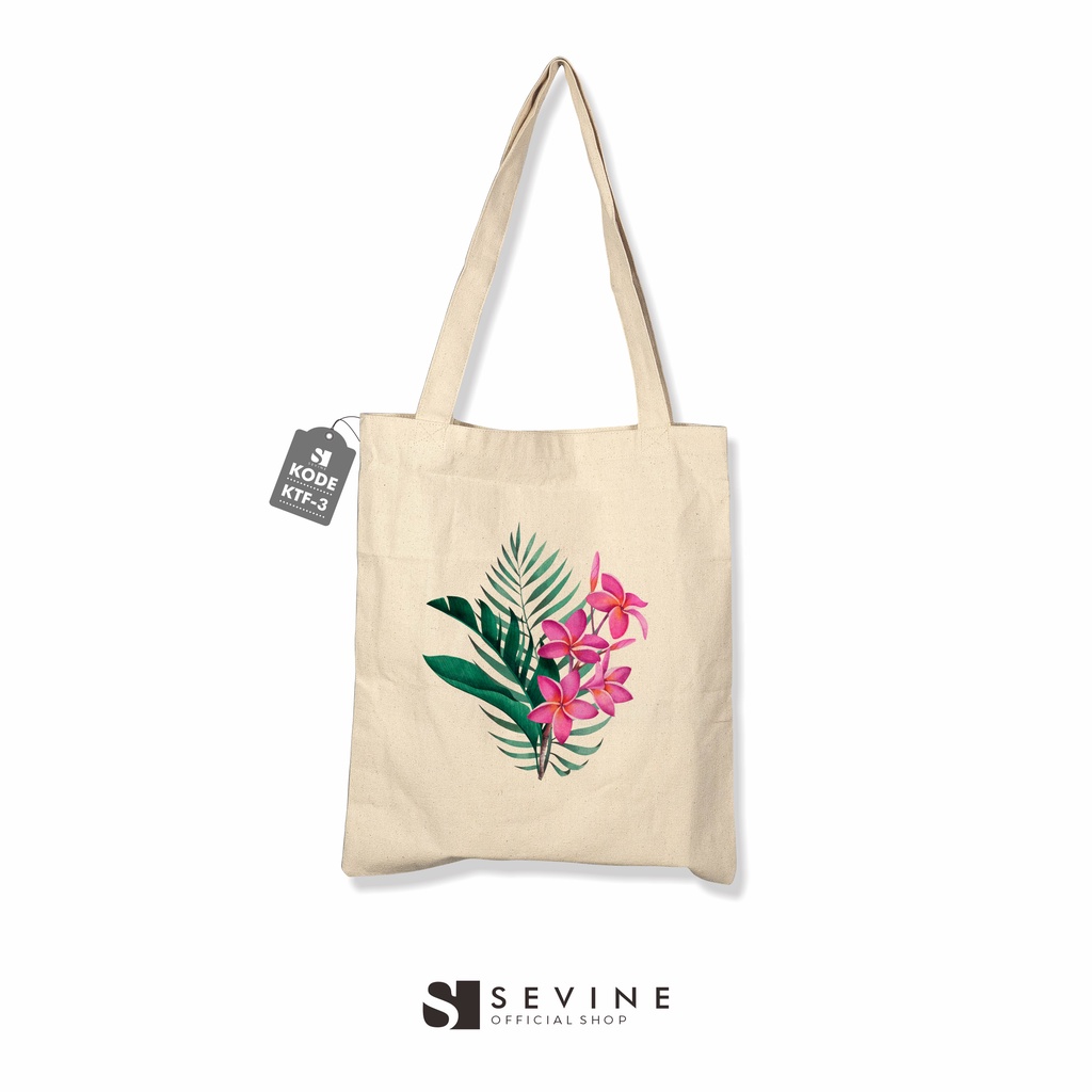 Sevine Tote Bag Kanvas Tas Fashion Totebag Wanita DTF Printing  Tropical Aesthetic Series - KTF3