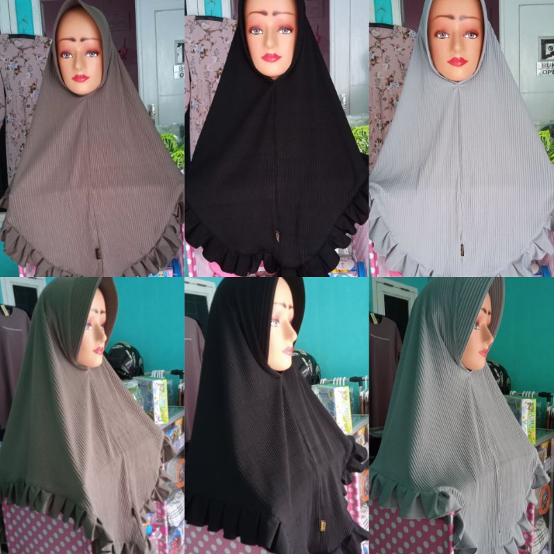 Hijab plisket instan jersey