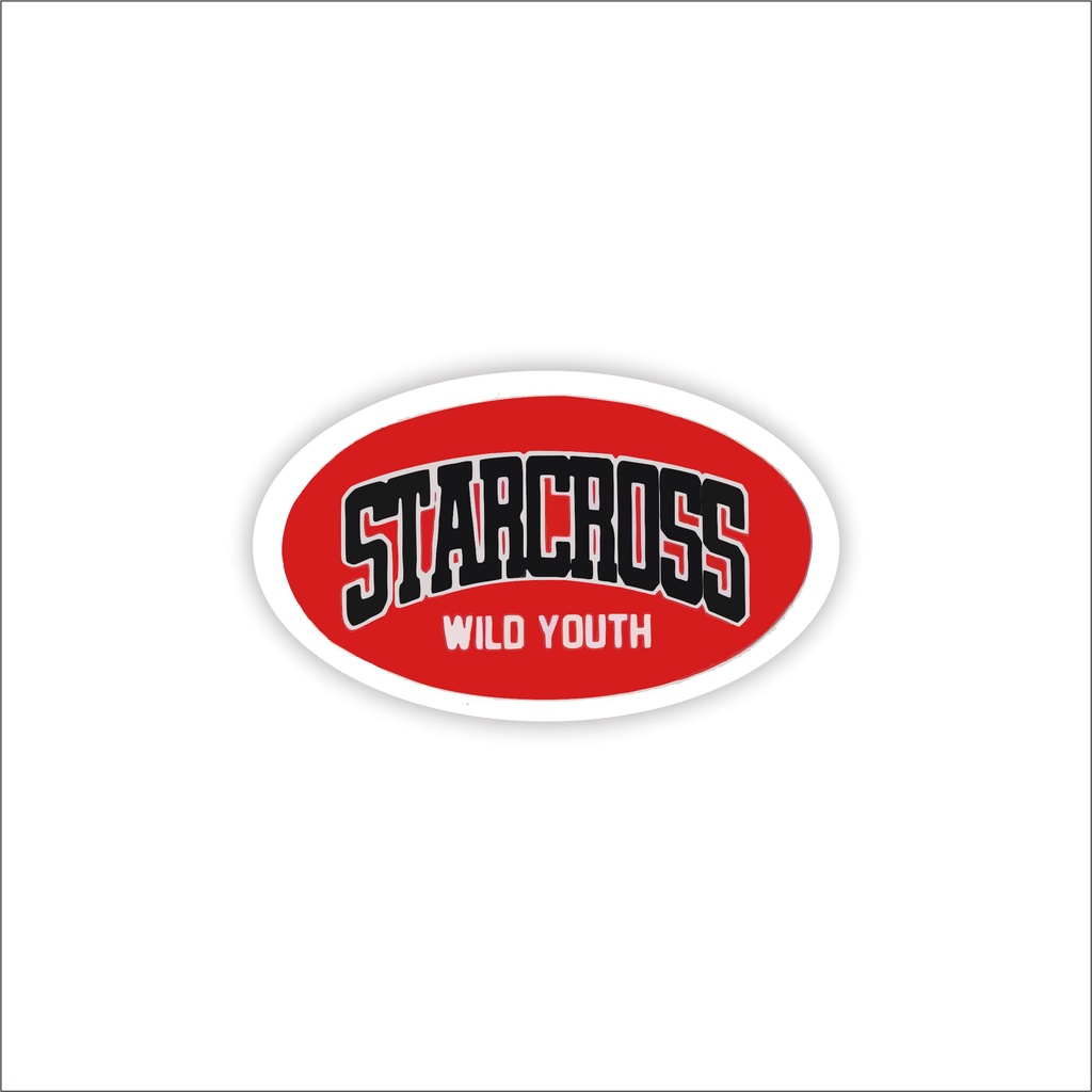 Stiker Sticker Distro Brand Case Phone Starcross red Black Skate Surf Band Aesthetic Grosir Murah Po