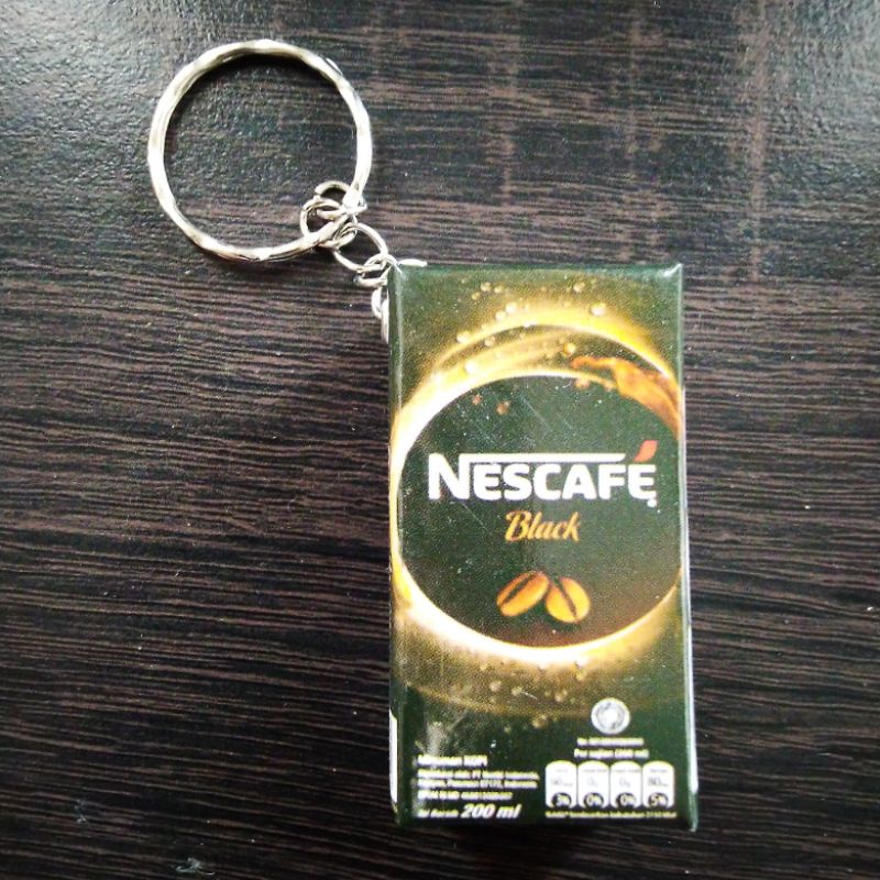 GANTUNGAN KUNCI UNIK MURAH MINIATUR KOTAK MINUMAN-Nescafe Black