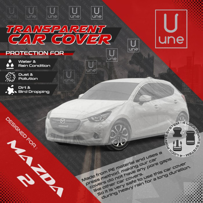 Cover Mobil Mazda 2 Hatchback Plastik Transparan PE Waterproof