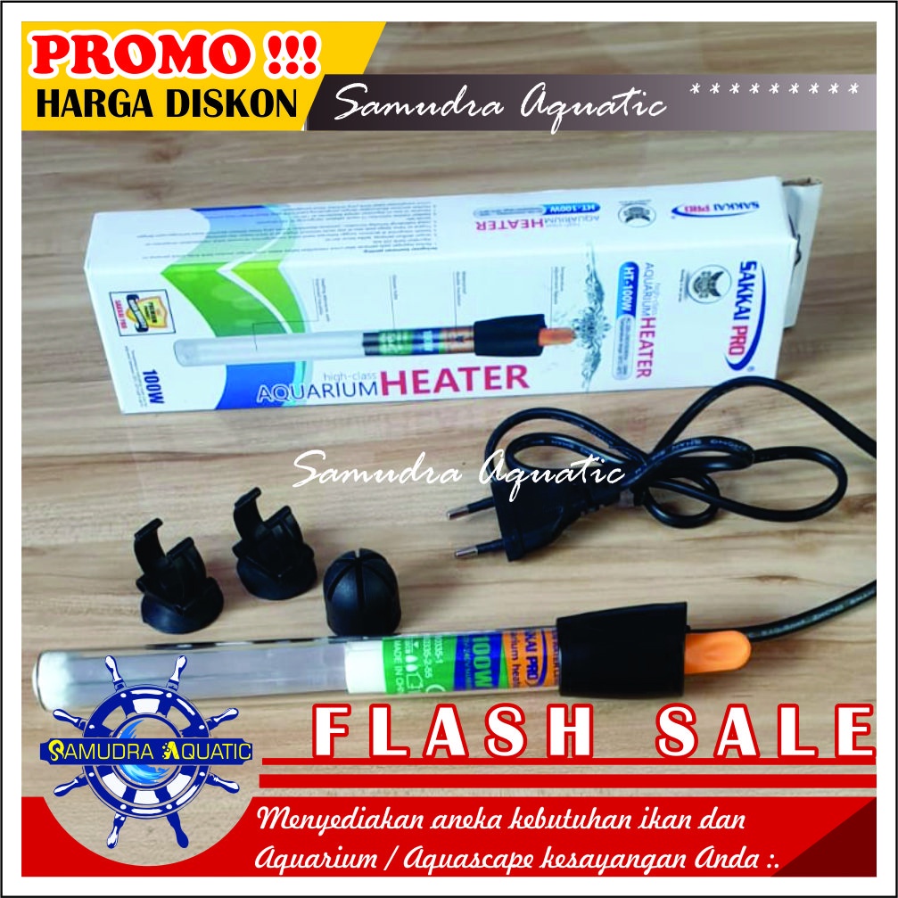 HEATER Pemanas Aquarium 100 Watt, Hiter Penghangat Air Aquarium Aquascape (GRATIS BubleWrap)
