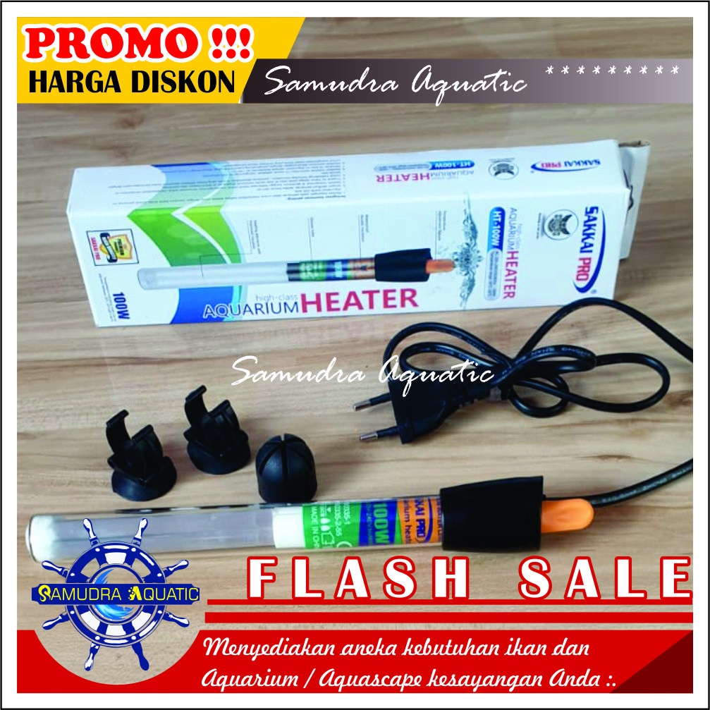 HEATER Pemanas Aquarium 100 Watt, Hiter Penghangat Air Aquarium Aquascape (GRATIS BubleWrap)