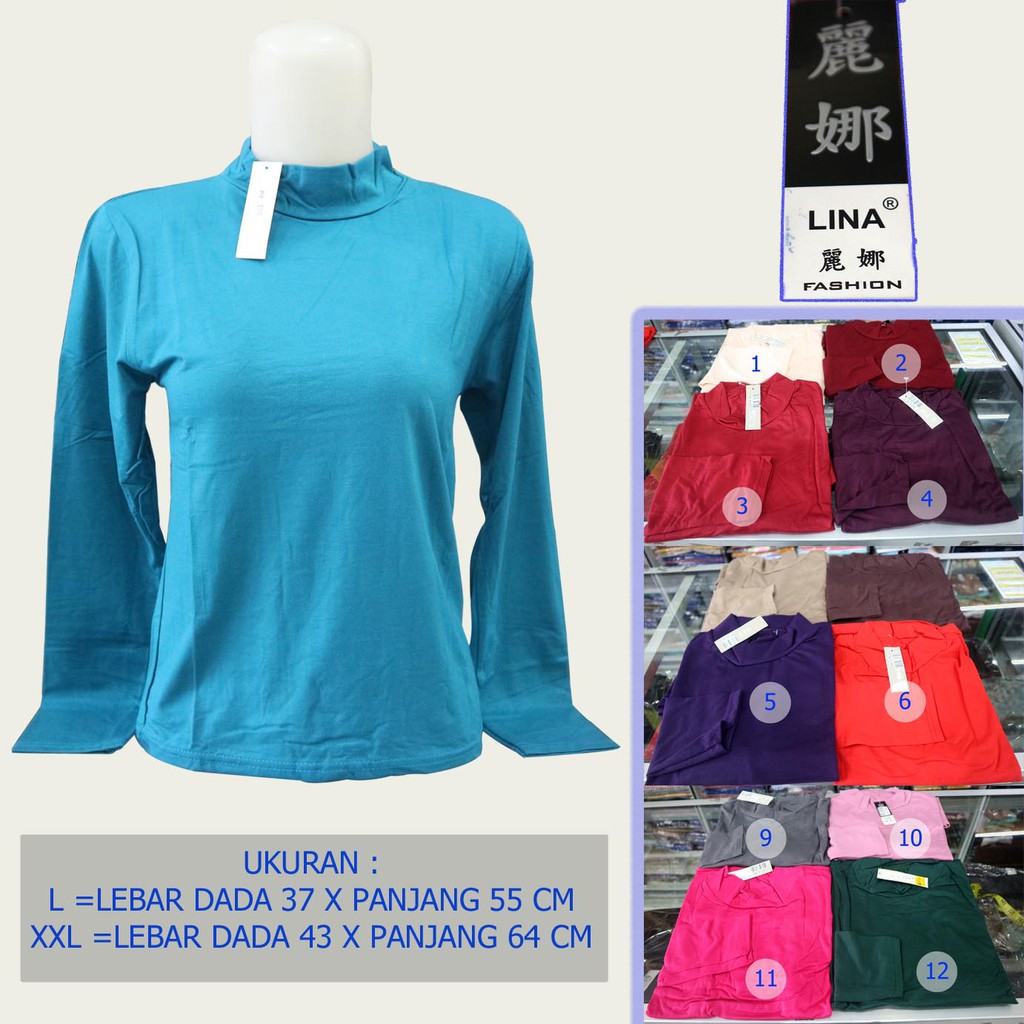 kaos manset | daleman  wanita lengan panjang  LINA