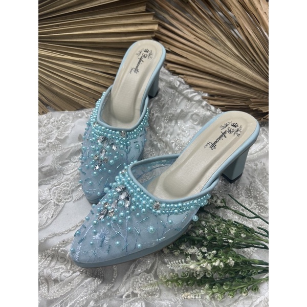 sepatu wanita Angela babyblue tinggi 7cm tahu