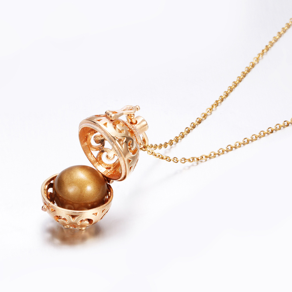 Putaran Berongga Liontin Bulat Wanita Hamil Bell Kalung