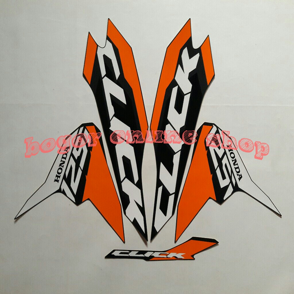 stiker lis motor vario techno 125 thailand 2018 full hitam-orange