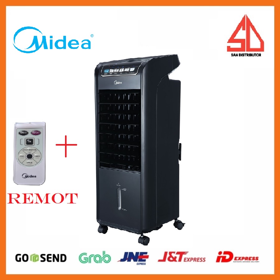 AIR COOLER MIDEA  PORTABLE AC 100-A(B) + REMOT 6 LITER LOWWATT HITAM AC-100 AB