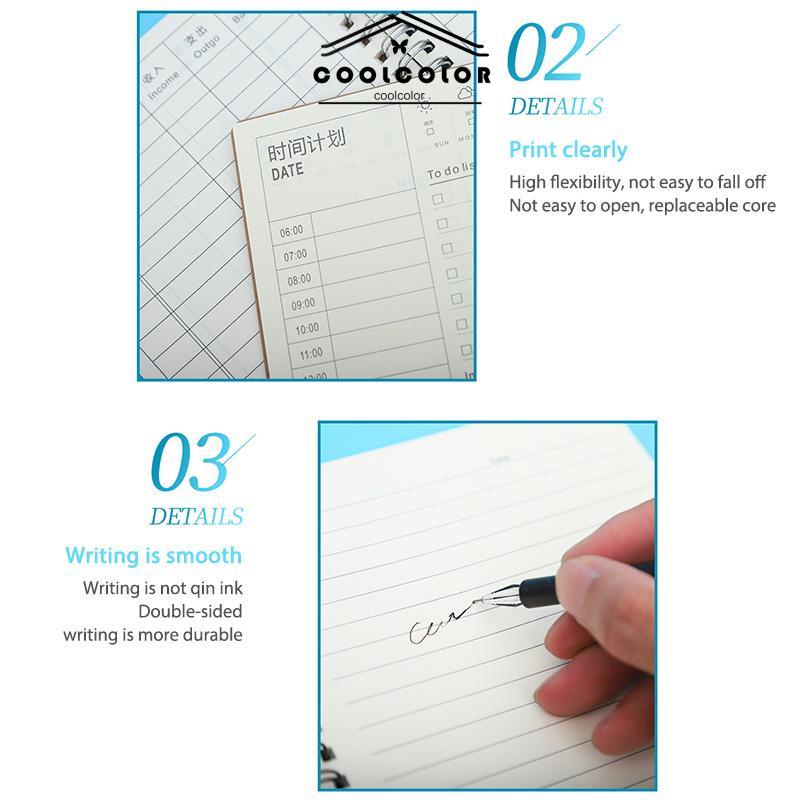 CODA5 Kraft Paper Coil Book Simple Student Notebook Meeting Notepad Buku Akuntansi Portabel- cl