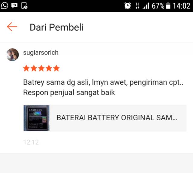 Baterai Original Samsung J2 Prime J5 2015 J2 Core J2 Pro J3 2016 J3 Pro G530 Grand Prime Grandprime Plus A2 Core Batre Battery Original