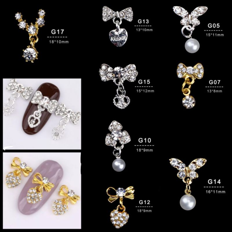 Charm nail pita / Nail bow white colour