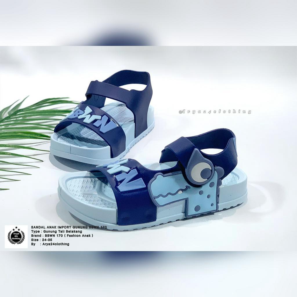 TERBAU Sandal Gunung Import BBWN N33 Bahan Karet Jelly-Sandal Gunung Import Anak Laki-Laki model motif terbaru