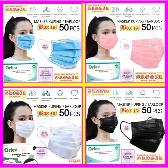 MASKER ORLEE EARLOOP 3 PLY 29436 - isi 10 - 25 - 50 ORLEE EARLOOP 3 PLY - MASKER EARLOOP 3 PLY - ORI