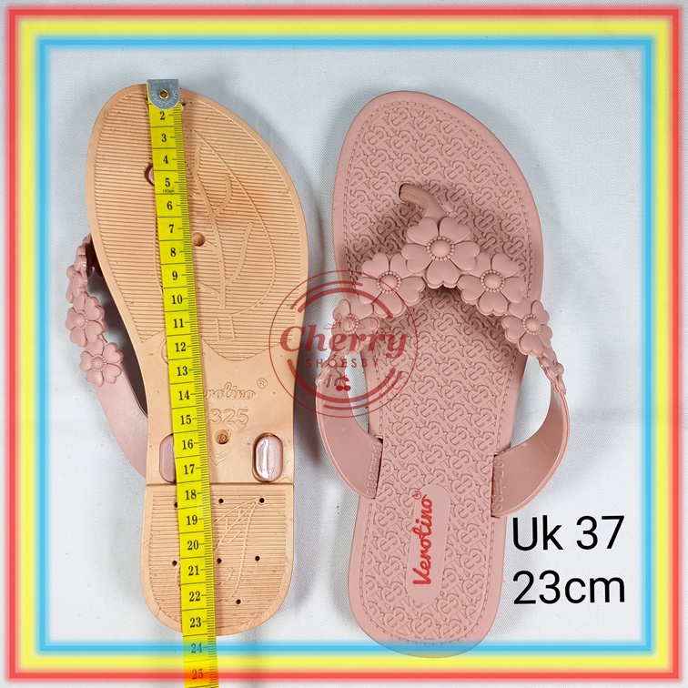 8325-21 Sandal Jepit Wanita Verotino Sendal Cewek Karet Tali Motif Bunga Glanzton