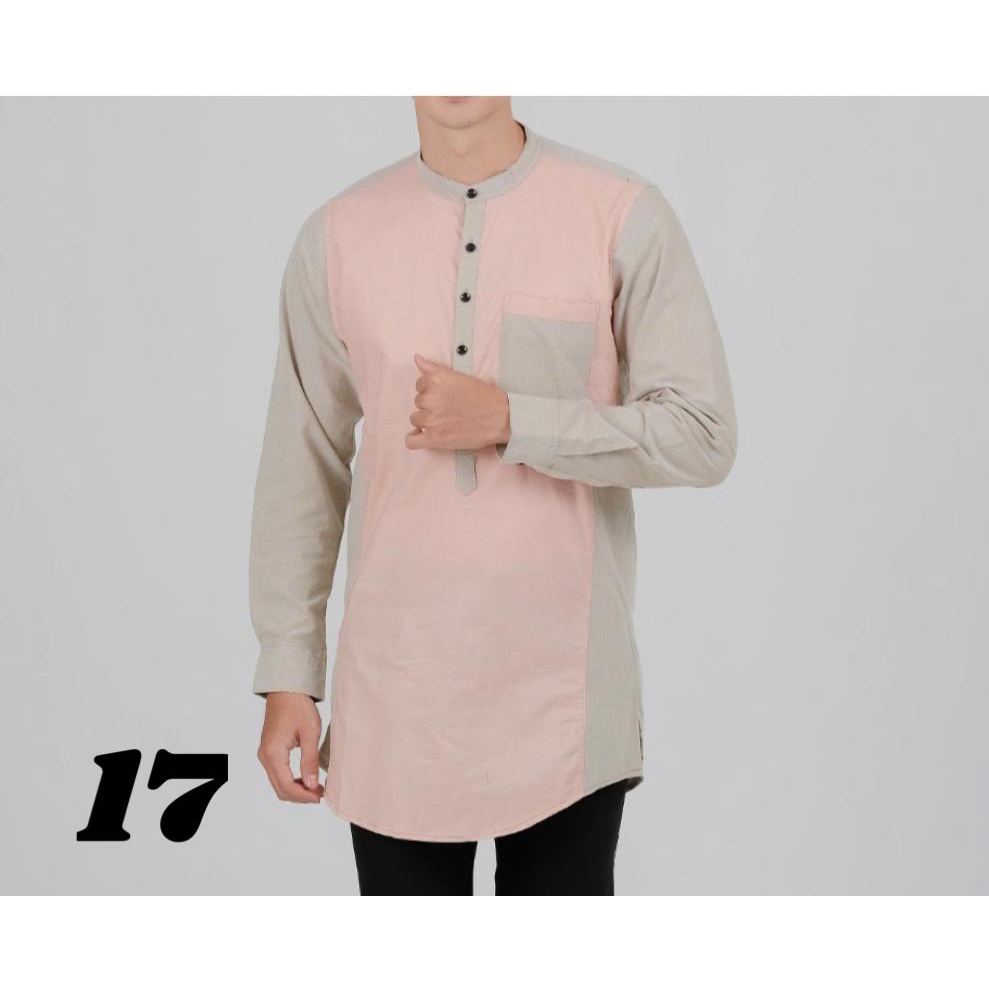 BAJU MUSLIM KURTA KOKO MODERN PRIA DEWASA LENGAN PANJANG