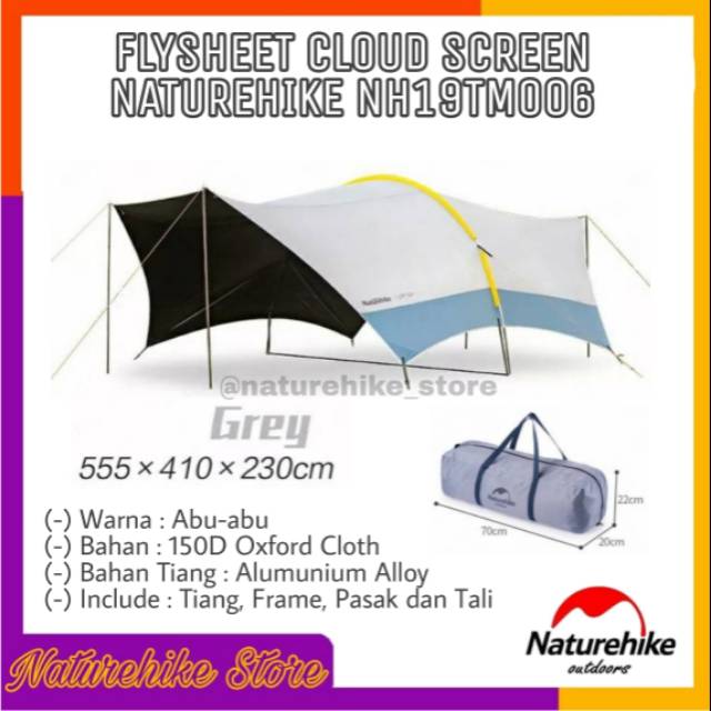 Flysheet Fly Sheet Tenda Dome Camping Outdoor Anti Air Waterproof Cloud Screen Naturehike NH19TM006