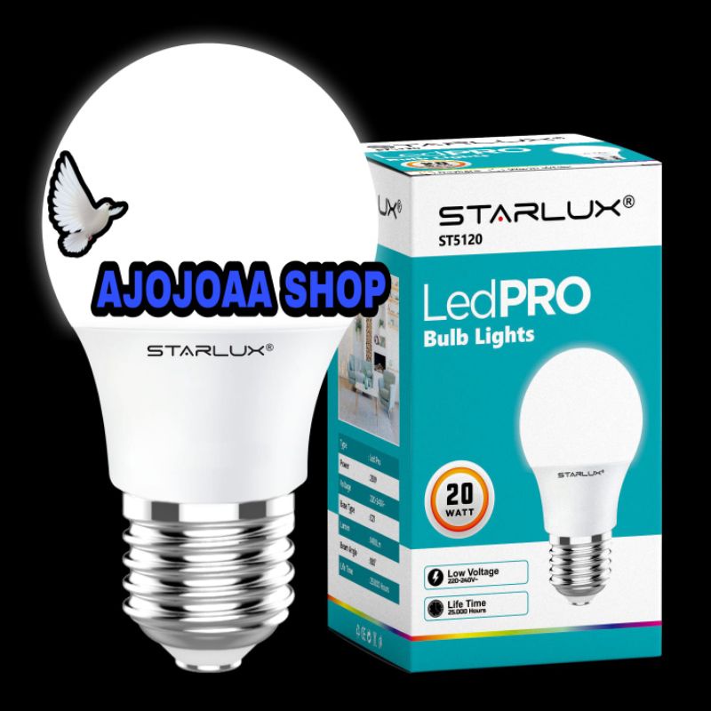 Bohlam Lampu LED PRO Buld lights Starlux 20 Watt Cahaya Putih
