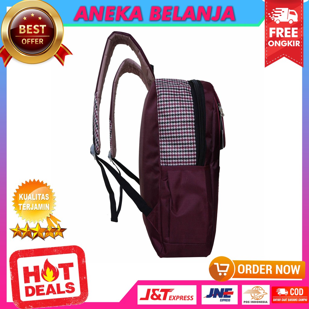 Ready Stock Tas Ransel Khusus Cewek Model Rexsove Merah Terbaru Trendy Tas Sekolah Multifungsi Bagus