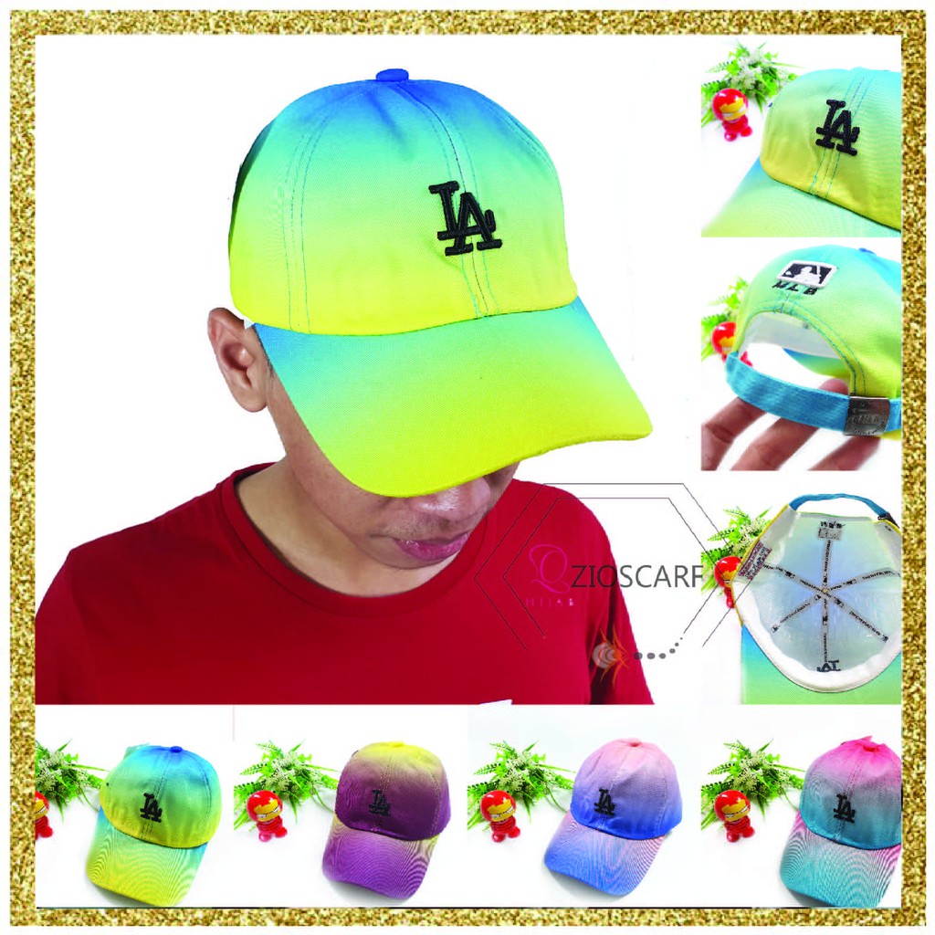 Topi Pria Wanita Baseball NY LA MLB Rainbow Fashion Outdoor Cap Topi Fashion Sporty TPL Import