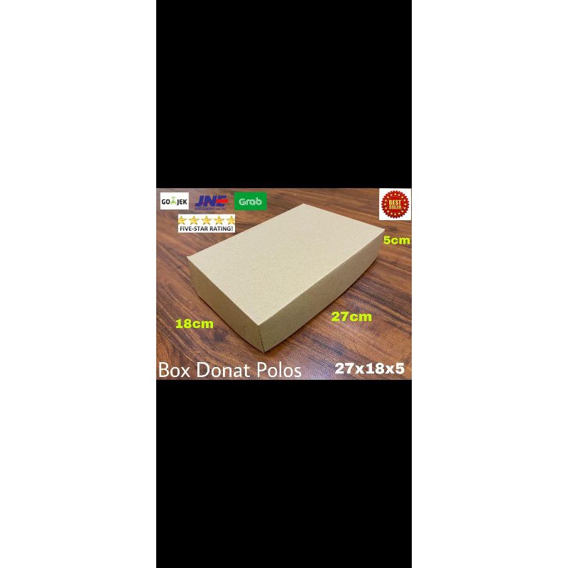 

1// Box donat polos kraft coklat Bahan kraft 350 gsm 27x15x8 MIN20PCS