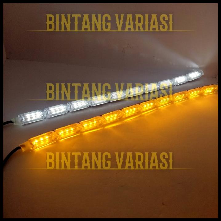 Lampu Led Drl Alis Cristal 30Cm 2 Warna Sein Running Promo Hari Ini