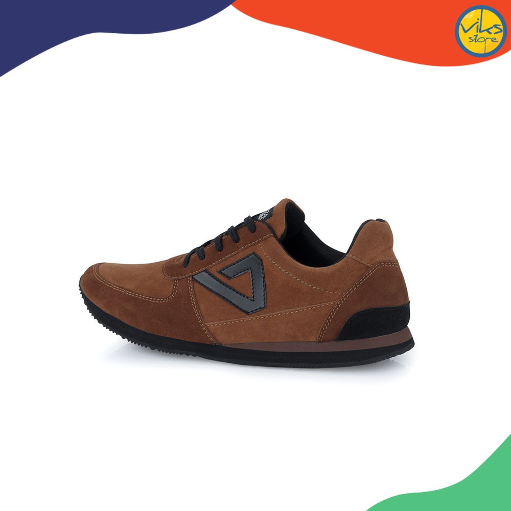 Sepatu Sneakers Tali Casual Suede Pria Coklat Kuzatura NC KZS 559 Original Branded