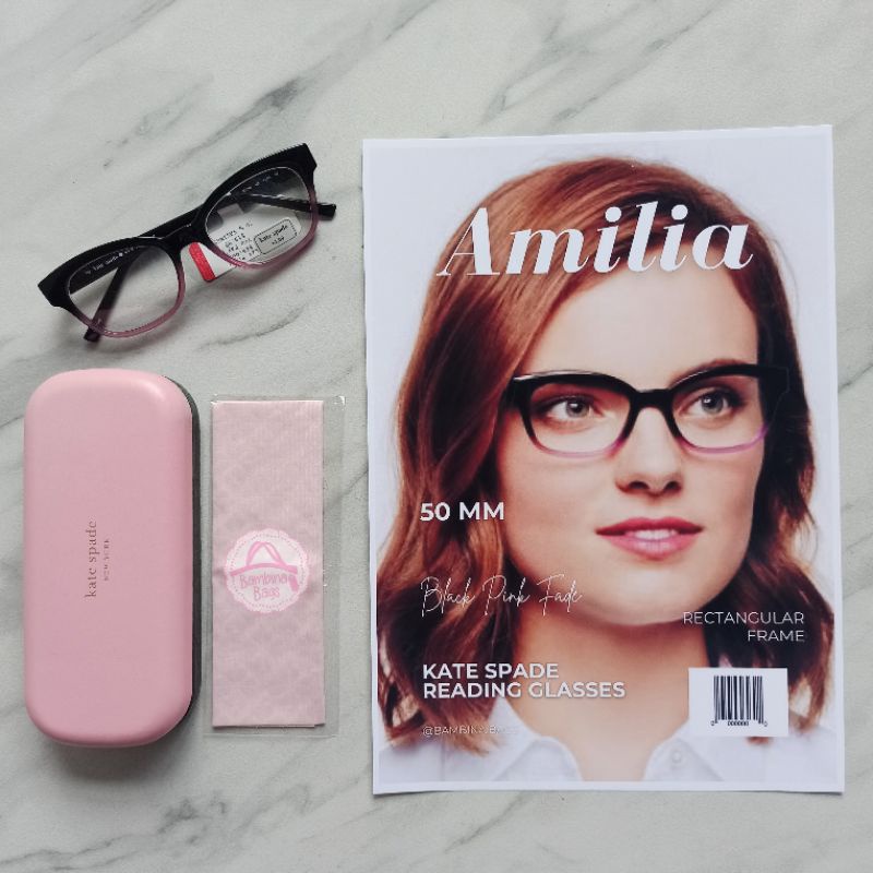 Kate Spade Amilia Reading Glasses Black Pink Fade