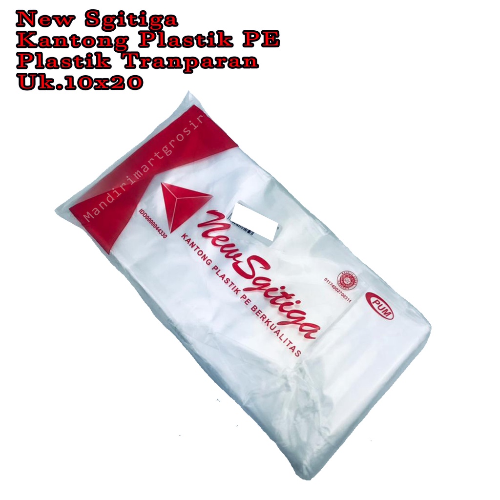 Kantong Plastik PE *New Sgitiga * Plastik Tranparan * Uk.10x20