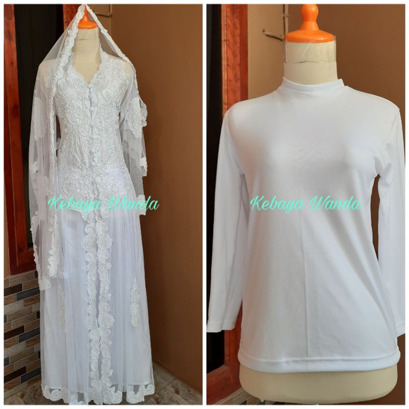 Kebaya Akad Full Payet + Selendang + Manset / Kebaya Barbie / Kebaya Pengantin / Kebaya Orang Tua