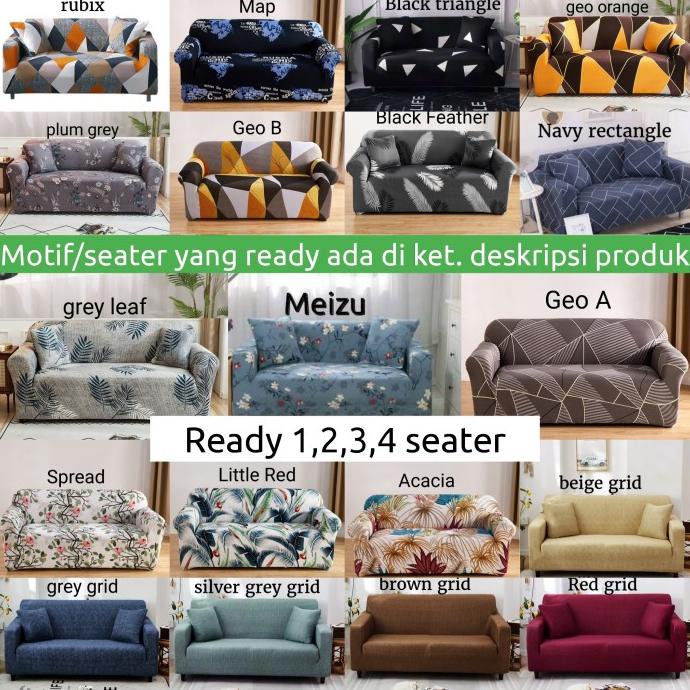 Cover Sofa 3 SEATER Import Sarung Sofa Stretch Kain Sofa 3 Seater