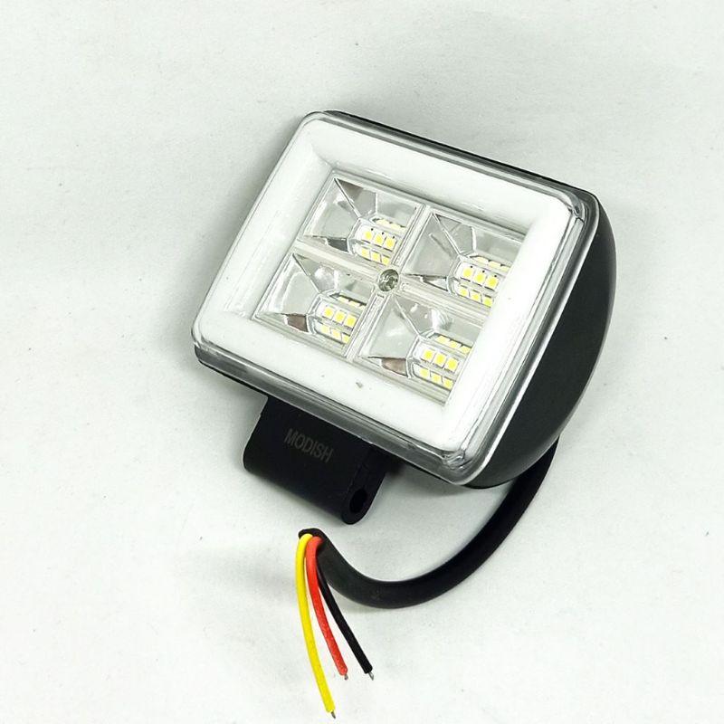 Lampu tembak sorot CWL LED 12 Mata senja engel biru FLASH buat motor/mobil