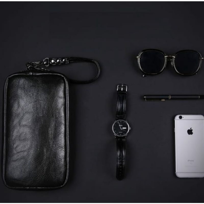 Pouch Kulit Pria / hand bag Pria Multifungsi