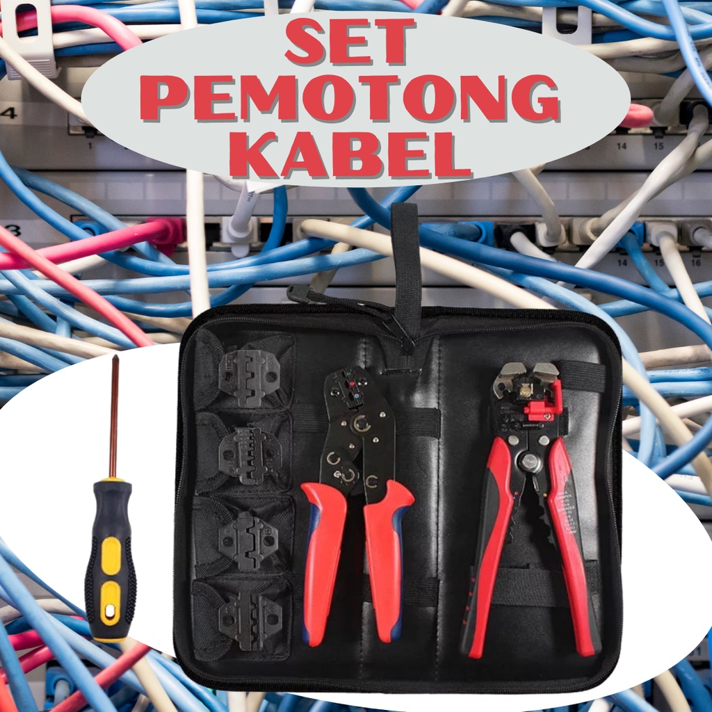 Tang pengupas kabel dan pemotong kabel automatic wire stripper  set obeng SN-02C