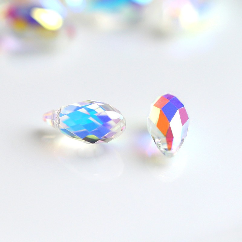 5.5x11mm, 6.5x13mm Faceted manik-manik teardrop campuran